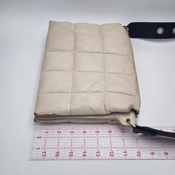 AllSaints Sheringham Quilted Leather White Shoulder Bag - Picture 14 of 15